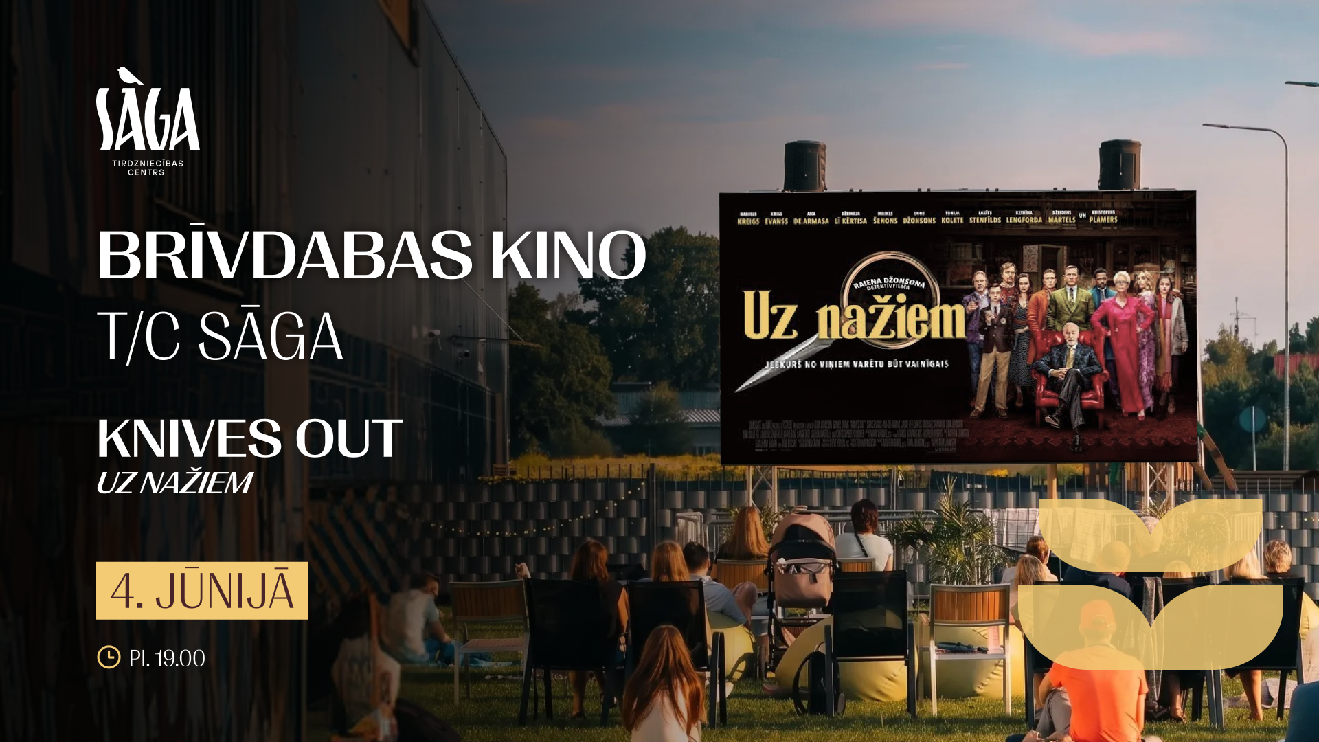 Uz nažiem - bezmaksas brīvdabas  kino vakars